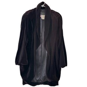 Vintage Karen Okada For David Howard Iridescent Velvet Waterfall Coatigan Med